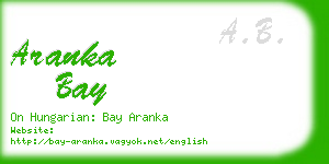 aranka bay business card